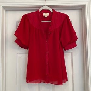 Anthropologie Maeve Red Blouse Top